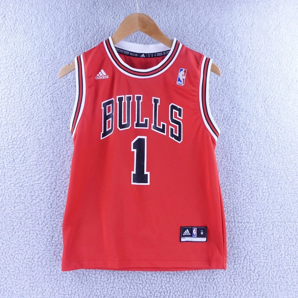 Adidas Chicago Bulls Derrick Rose 1 Kids Jersey Red Youth Medium NBA Basketball